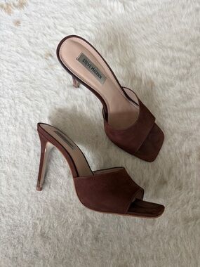 Steve Madden Brown Suede Slide Stiletto Heels